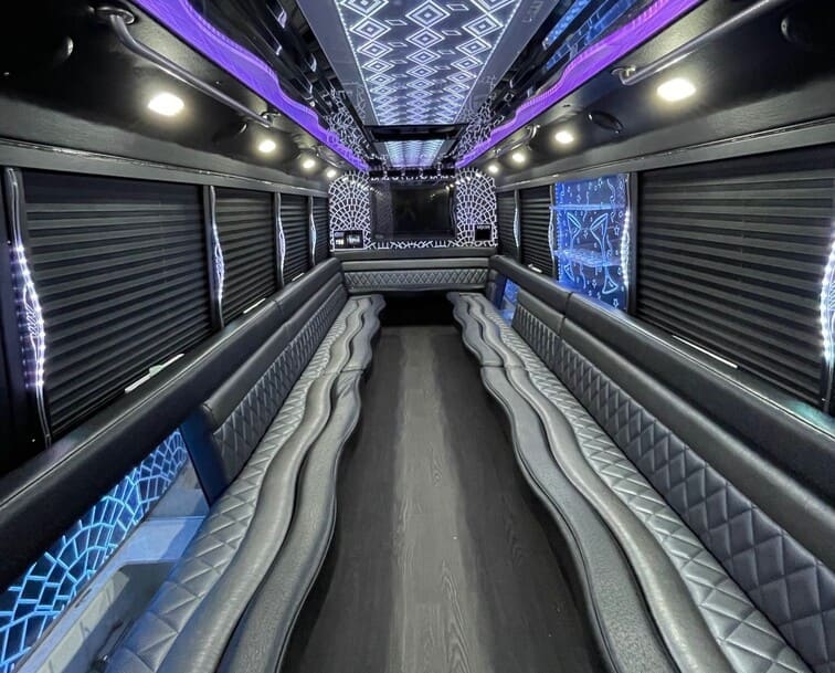 Dallas 30 Passenger Party Bus White Interior