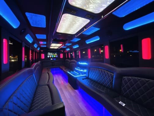 Dallas 35 Passenger Party Bus Interior
